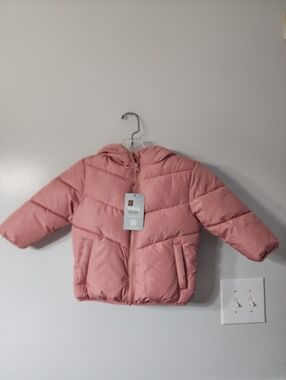 Kids Pink Puffer Jacket with Hood